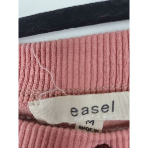 Easel Cottage Core Long Sleeve Top M Womens Pink White Polka Dot Ruffles - Picture 4 of 6